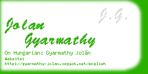 jolan gyarmathy business card